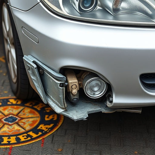 damaged car bumper