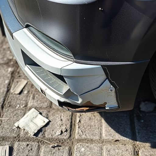 damaged car bumper