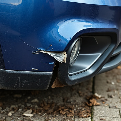 damaged car bumper