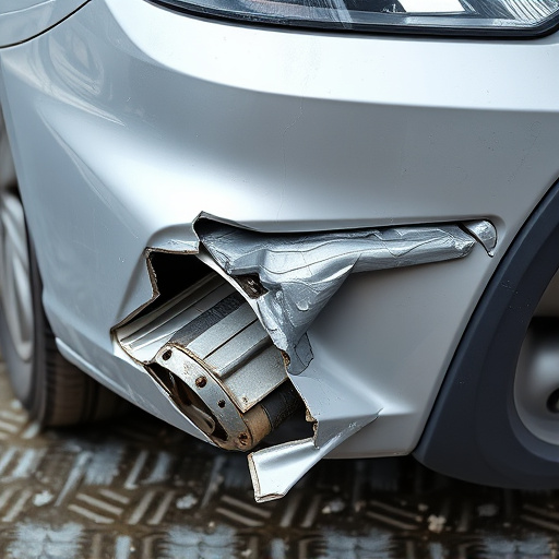damaged car bumper