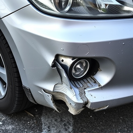 damaged car bumper