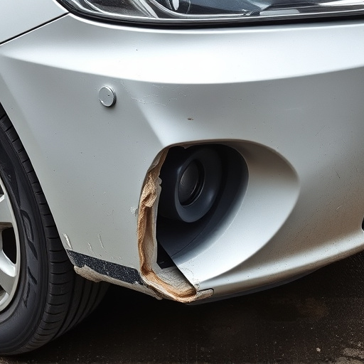 damaged car bumper