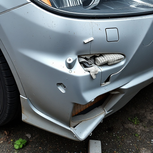 damaged car bumper