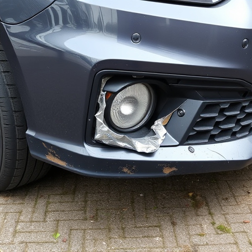 damaged car bumper