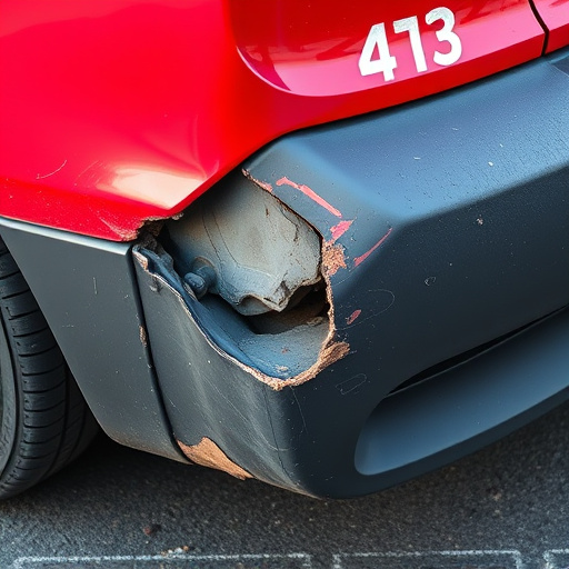 damaged car bumper