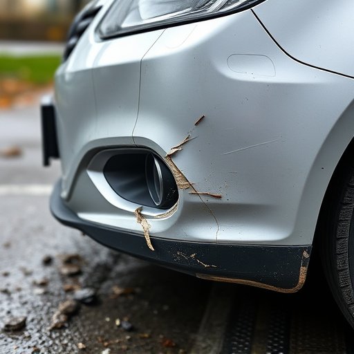 damaged car bumper