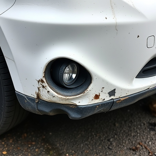 damaged car bumper