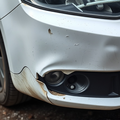 damaged car bumper
