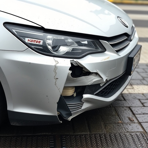 damaged car bumper