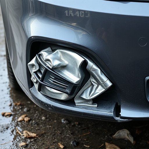 damaged car bumper