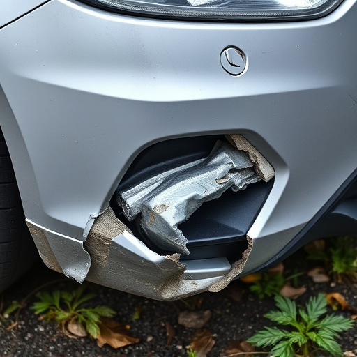 damaged car bumper