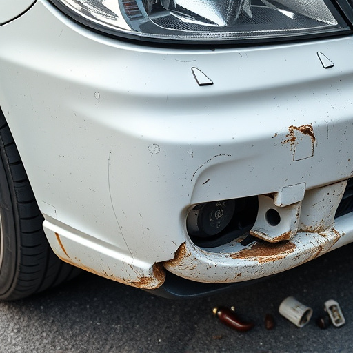 damaged car bumper