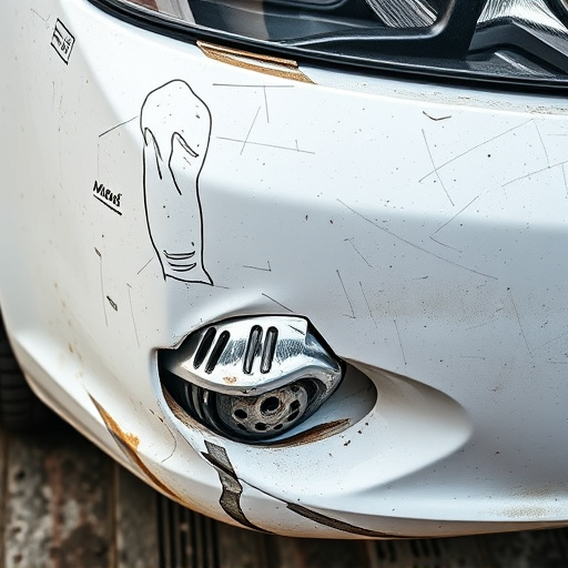 damaged car bumper