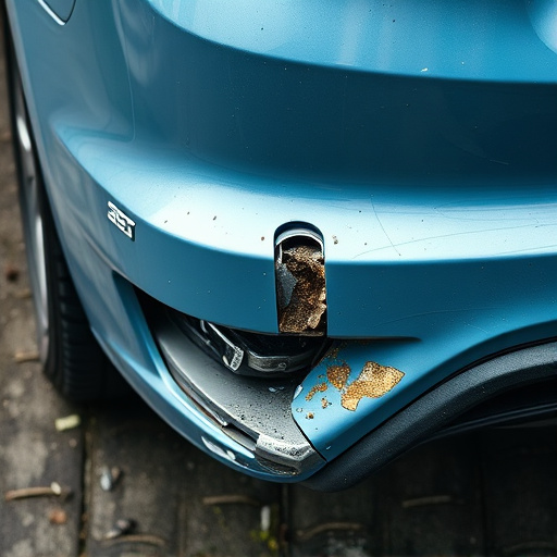 damaged car bumper