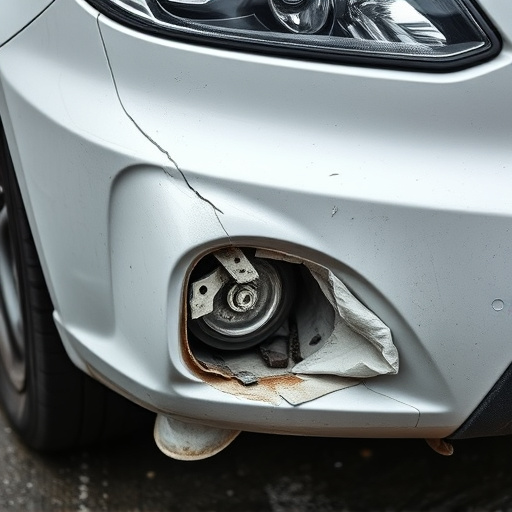 damaged car bumper