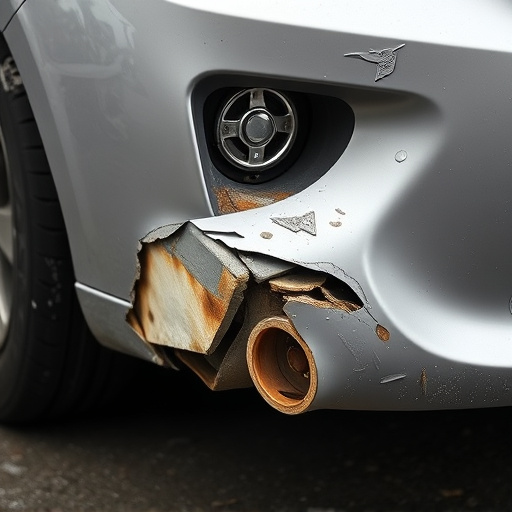 damaged car bumper