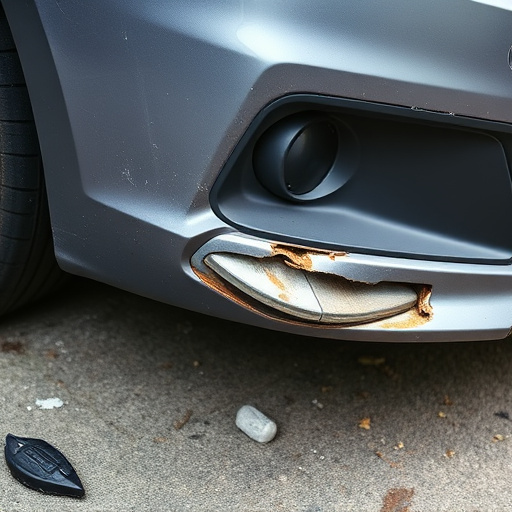 damaged car bumper