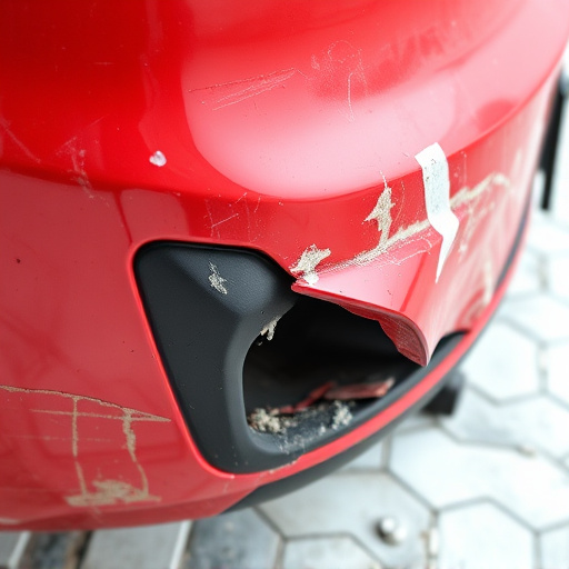 damaged car bumper