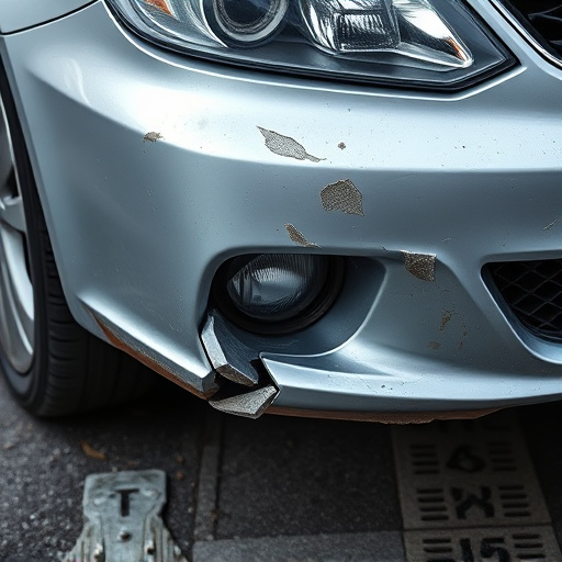 damaged car bumper