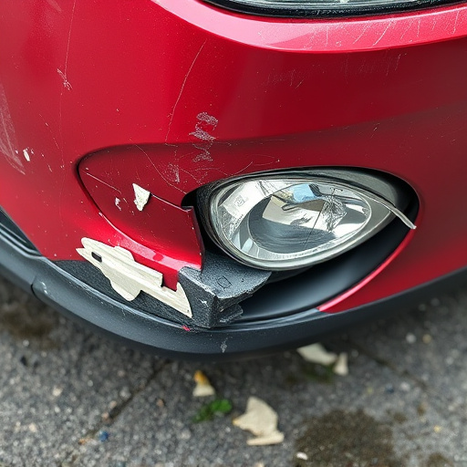 damaged car bumper