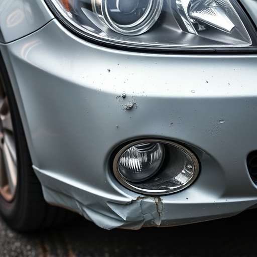 damaged car bumper