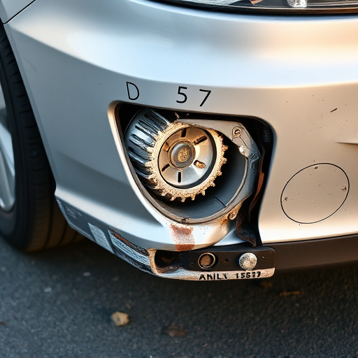 damaged car bumper