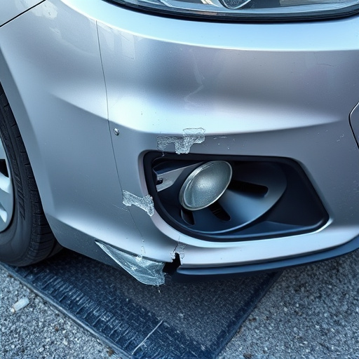 damaged car bumper