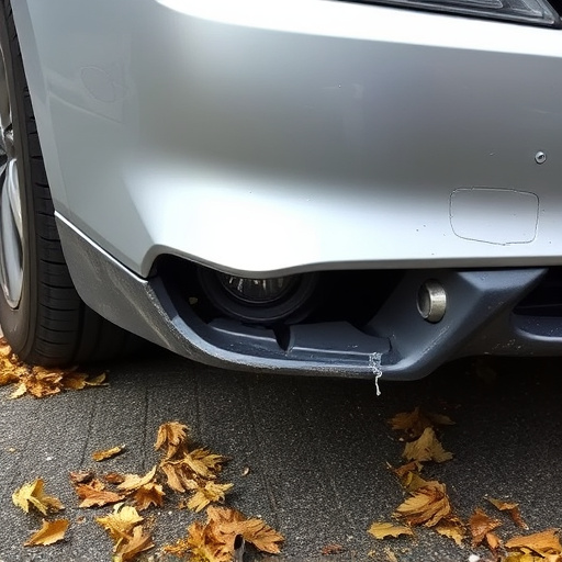 damaged car bumper