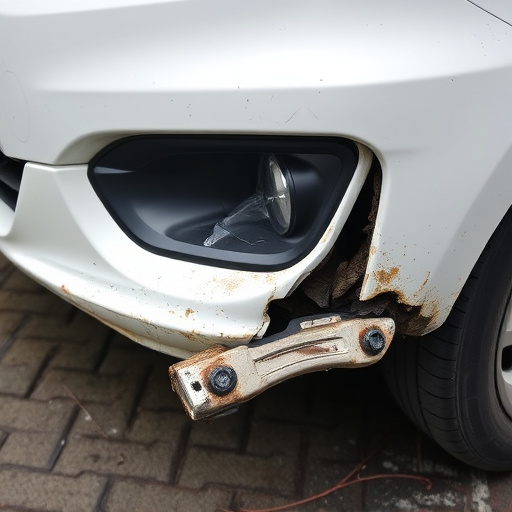 damaged car bumper