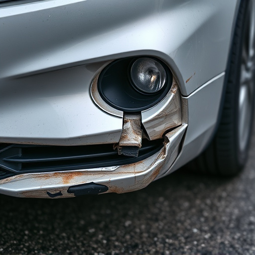 damaged car bumper