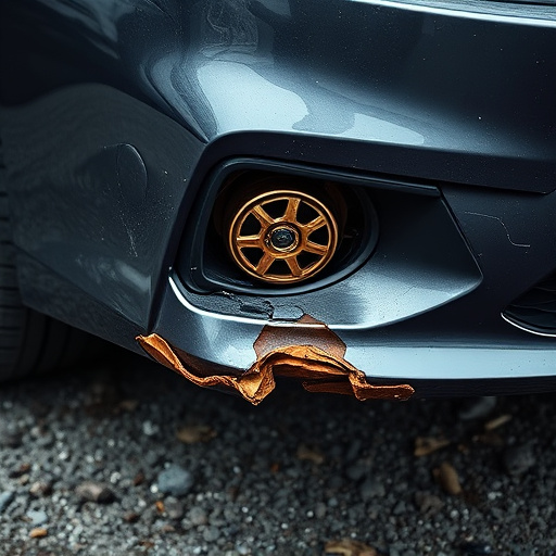 damaged car bumper