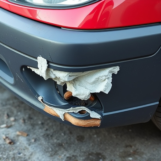 damaged car bumper