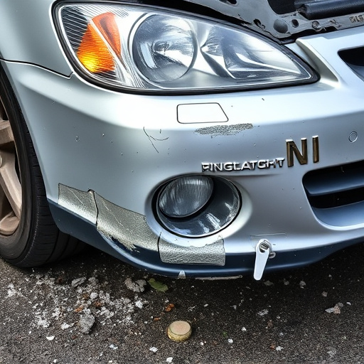 damaged car bumper