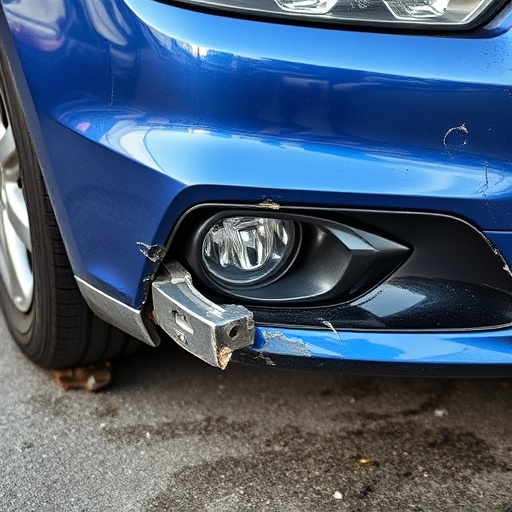 damaged car bumper
