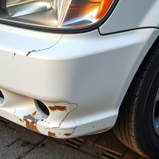 damaged car bumper