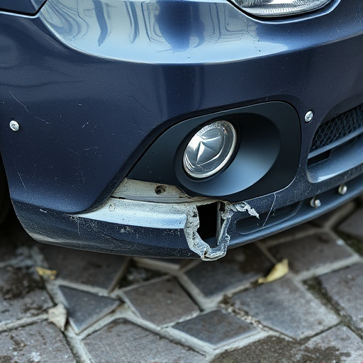 damaged car bumper