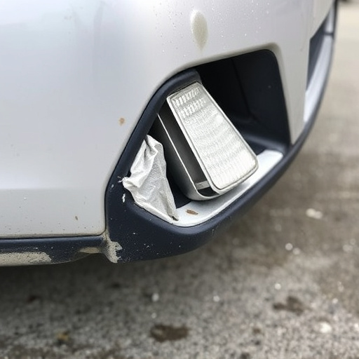 damaged car bumper