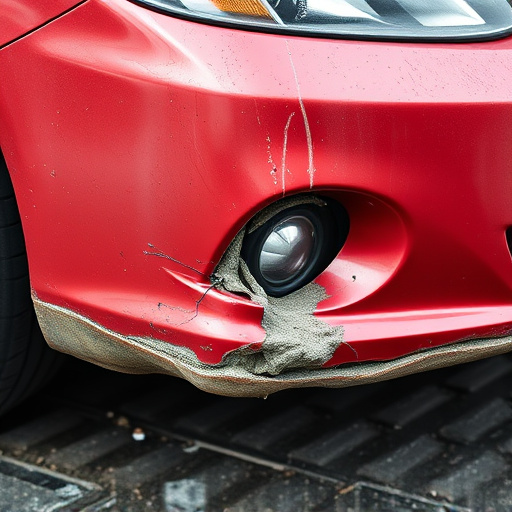 damaged car bumper
