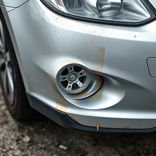 damaged car bumper