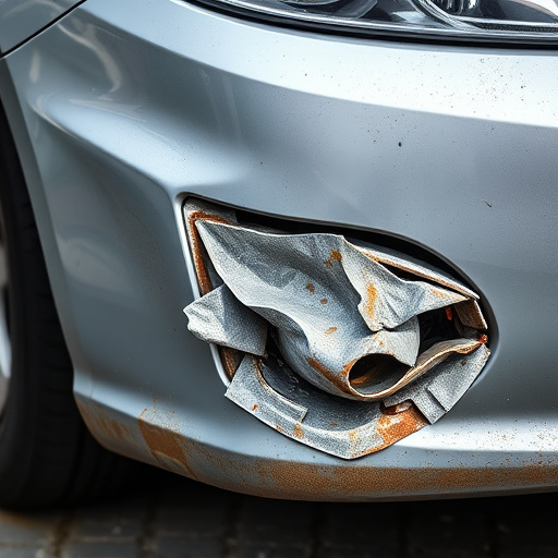 damaged car bumper