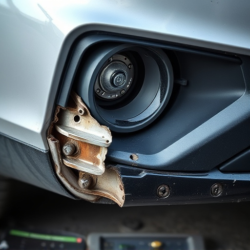 damaged car bumper