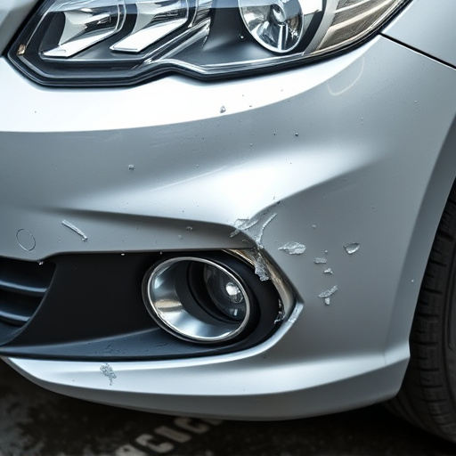 damaged car bumper