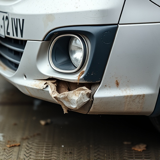 damaged car bumper
