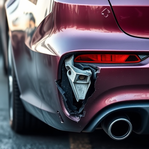 damaged car bumper