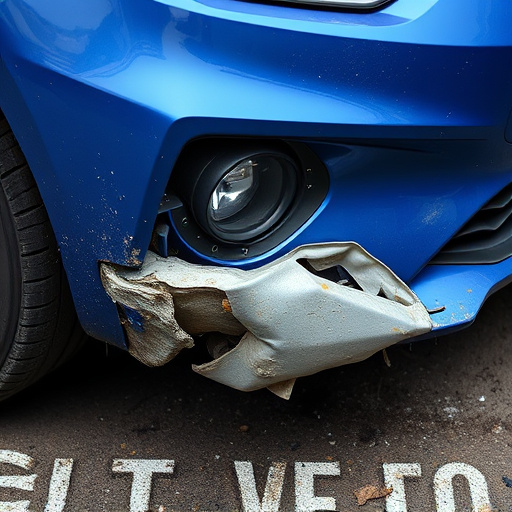damaged car bumper
