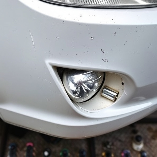 damaged car bumper
