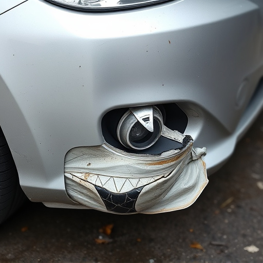damaged car bumper
