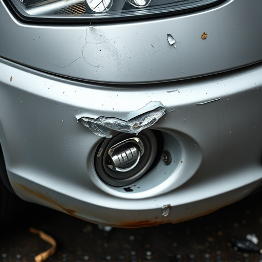damaged car bumper