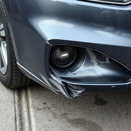 damaged car bumper