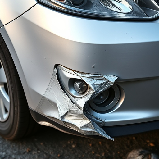 damaged car bumper
